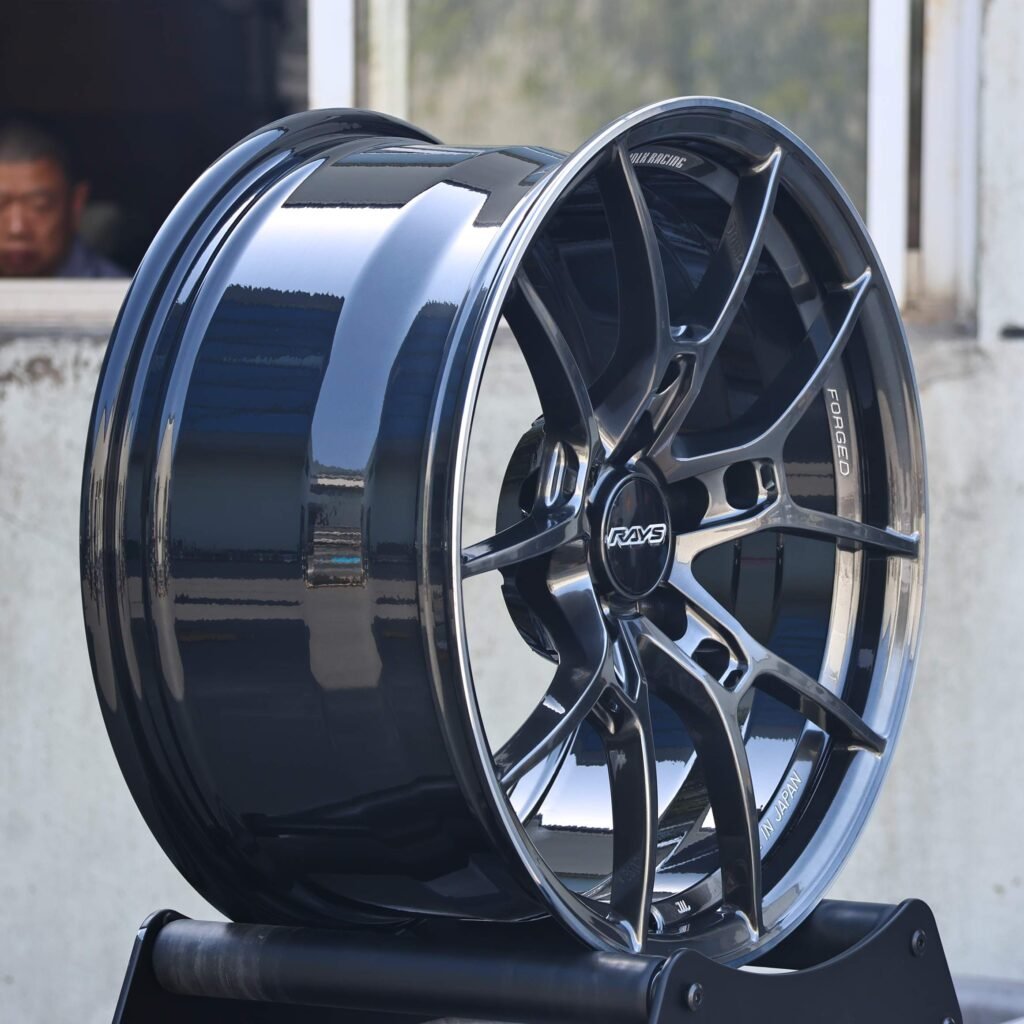 Rays Volk Racing Metallic Gray 5 Y-Spoke Forged Wheels - BMW M3 / Audi RS5 Fitment (5-Lug) view 4