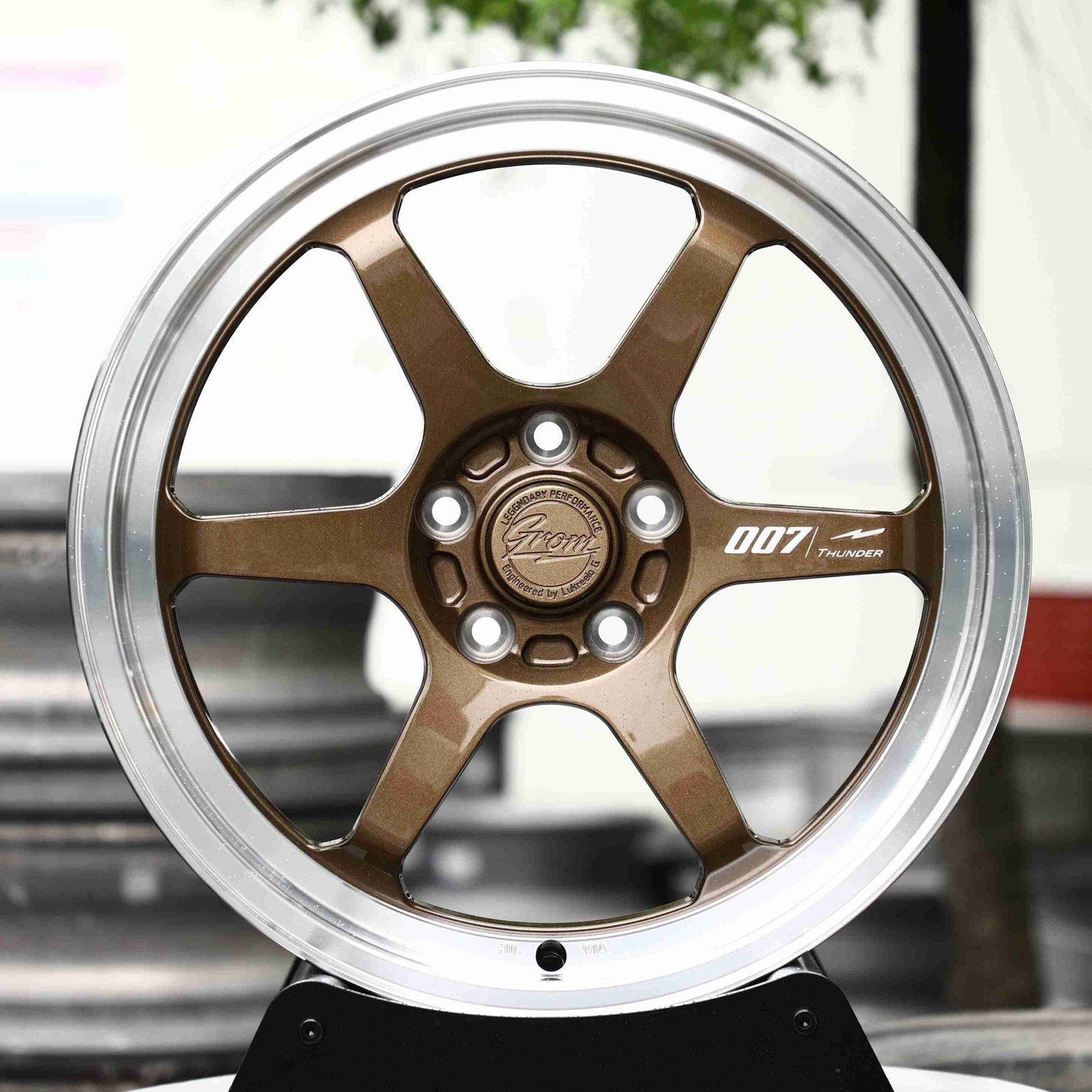 Toyota GR86 wheels – Bronze 6-Spoke Deep Lip (Rays Volk Racing TE37-Style), front view
