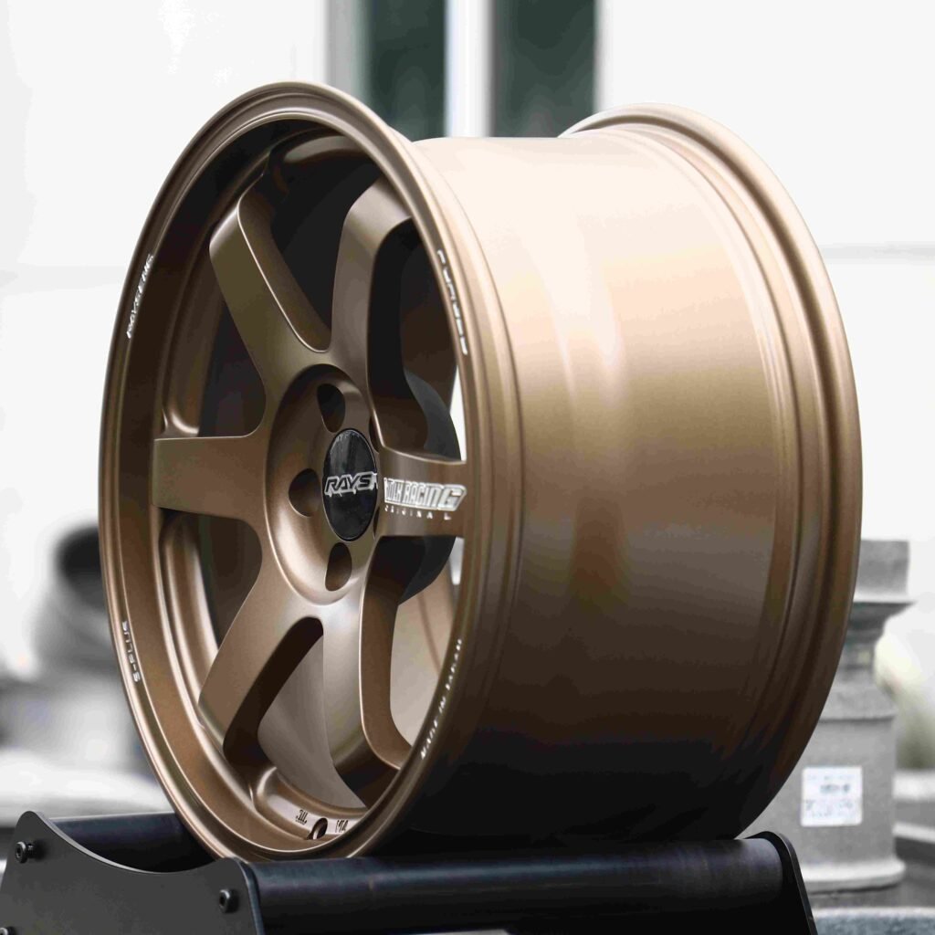 5x100 wheels – Bronze (Rays Volk Racing TE37-Style), side view