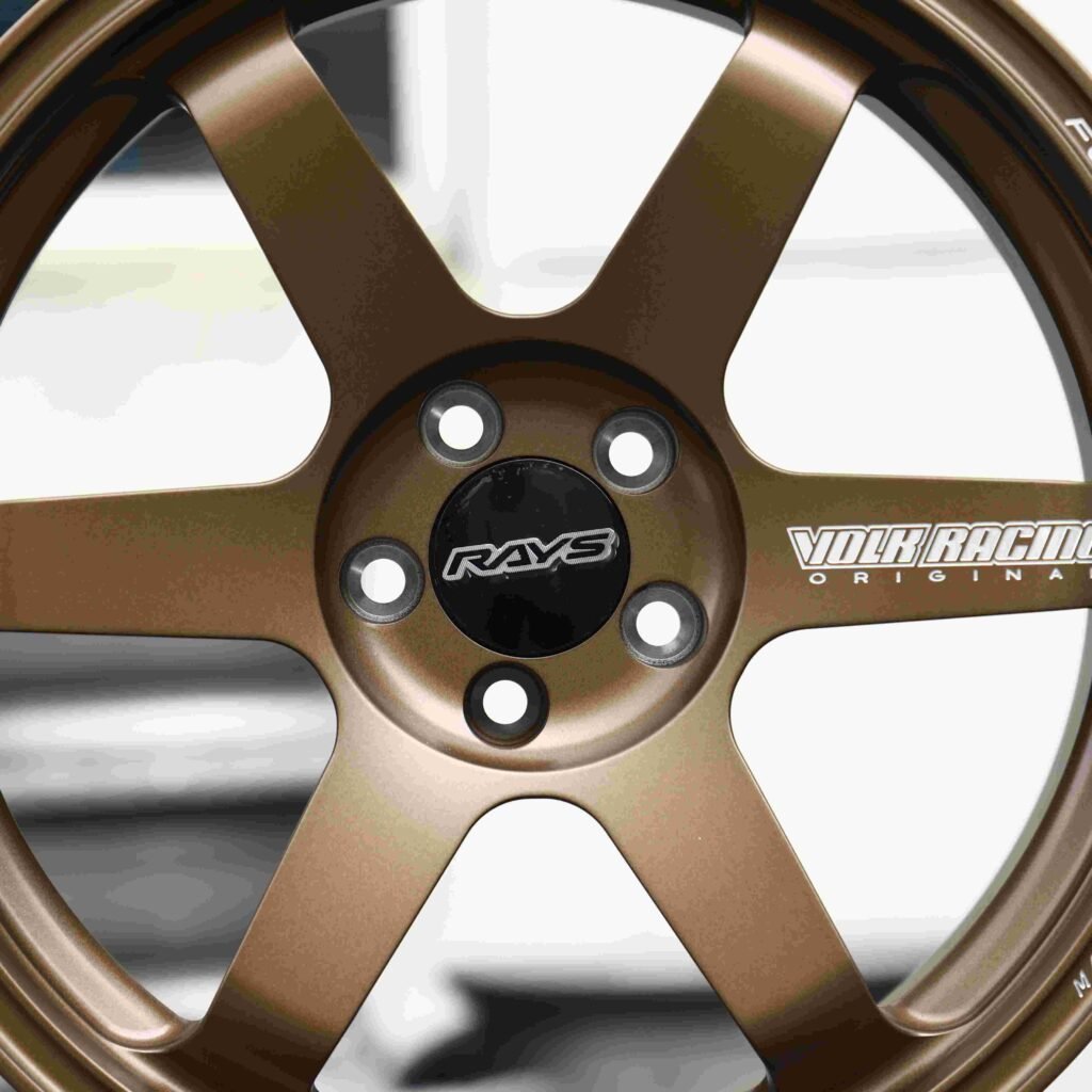 Nissan GT-R R35 wheels – Bronze (Rays Volk Racing TE37-Style), lip and barrel detail