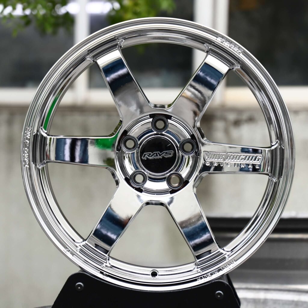 Toyota GR86 wheels – Chrome Custom (Rays Volk Racing TE37-Style), front view