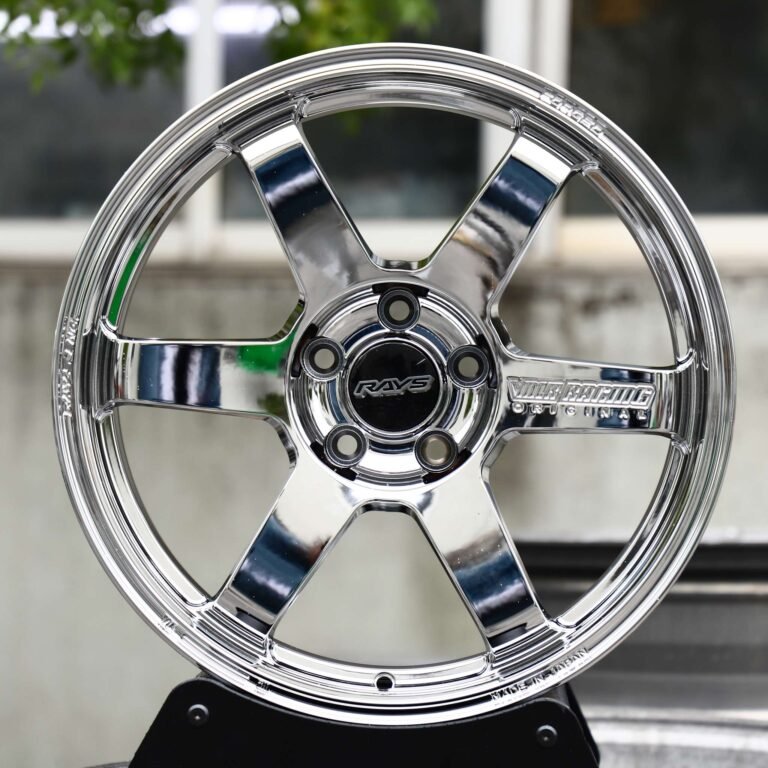 Toyota GR86 wheels – Chrome Custom (Rays Volk Racing TE37-Style), front view