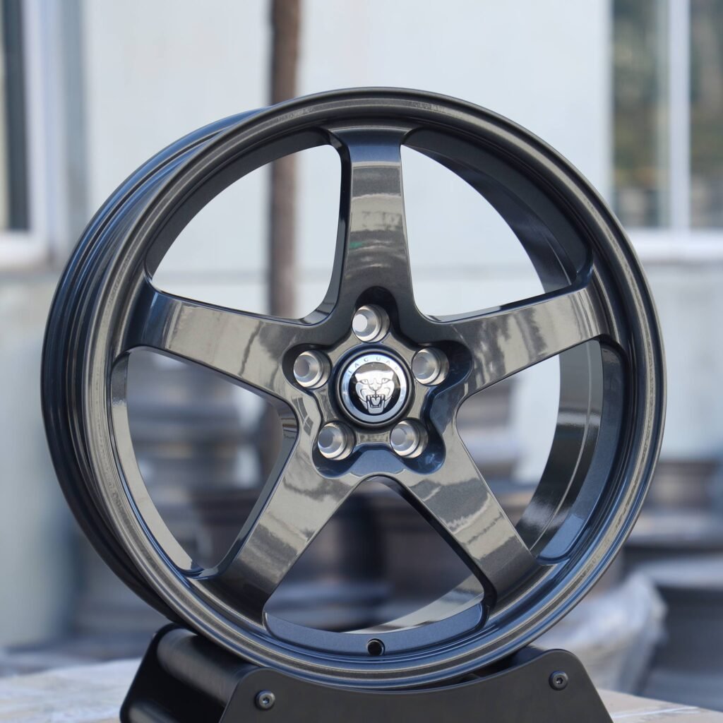 Rays Volk Racing TE37 Light Gunmetal 5-Spoke Deep Lip Forged Wheels - Jaguar F-Type / BMW M3 Fitment (5-Lug) view 2