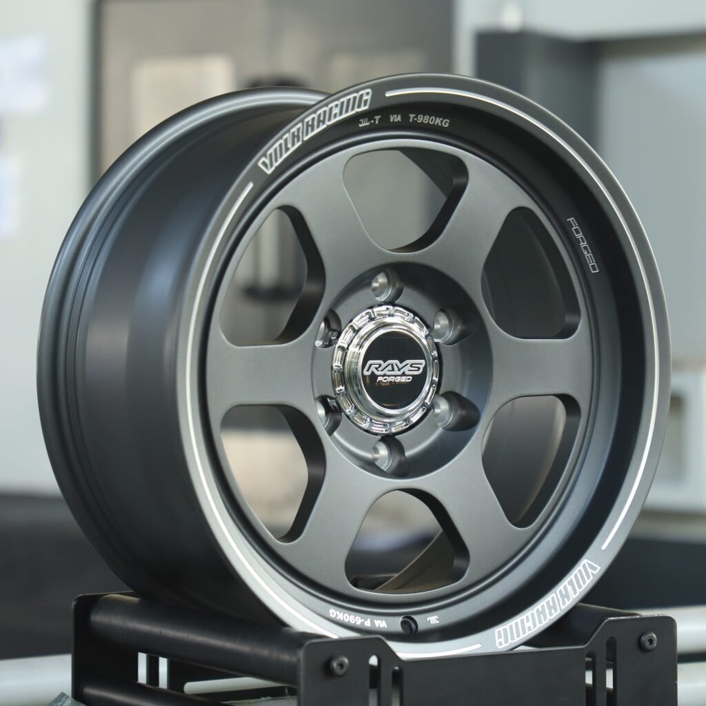 Rays Volk Racing TE37 Matte Gunmetal 6-Spoke Off-Road Forged Wheels - Toyota Land Cruiser / Toyota 4Runner Fitment (6-Lug) view 2