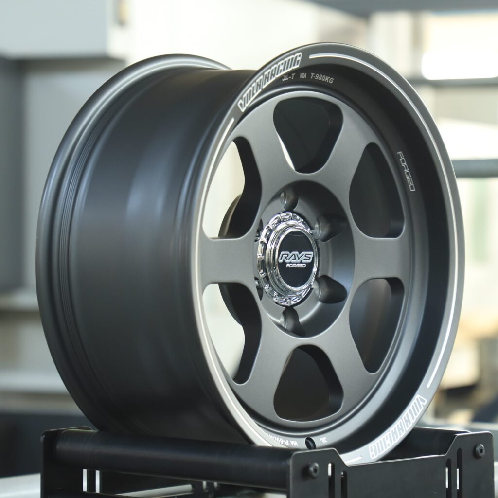 Rays Volk Racing TE37 Matte Gunmetal 6-Spoke Off-Road Forged Wheels - Toyota Land Cruiser / Toyota 4Runner Fitment (6-Lug) view 3