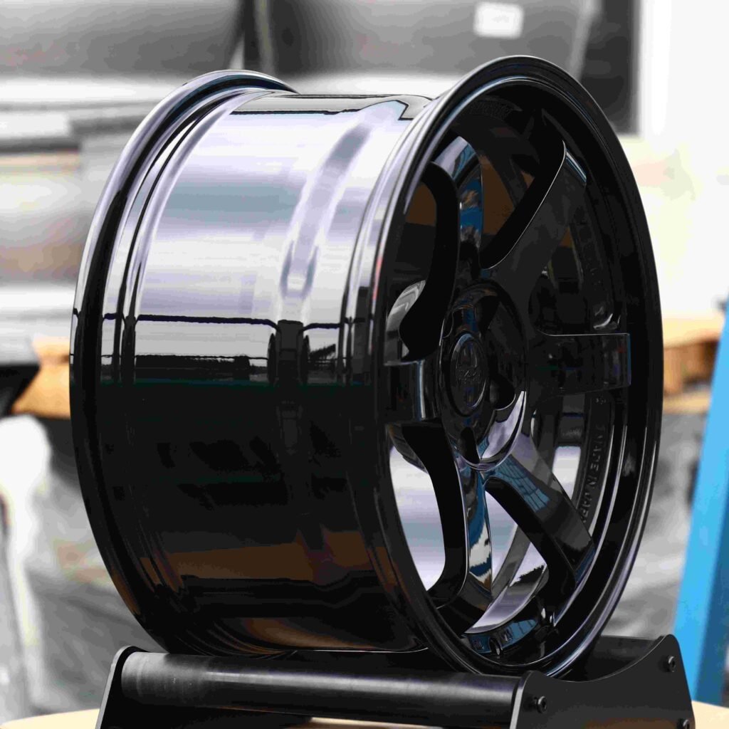 5x100 wheels – Matte Silver (Rays Volk Racing TE37-Style), side view