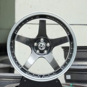 Rays Volk Racing TE37 Metallic Gray 6-Spoke Riveted Deep Lip Forged Wheels – BMW M3 / Nissan GT-R Fitment (5-Lug)