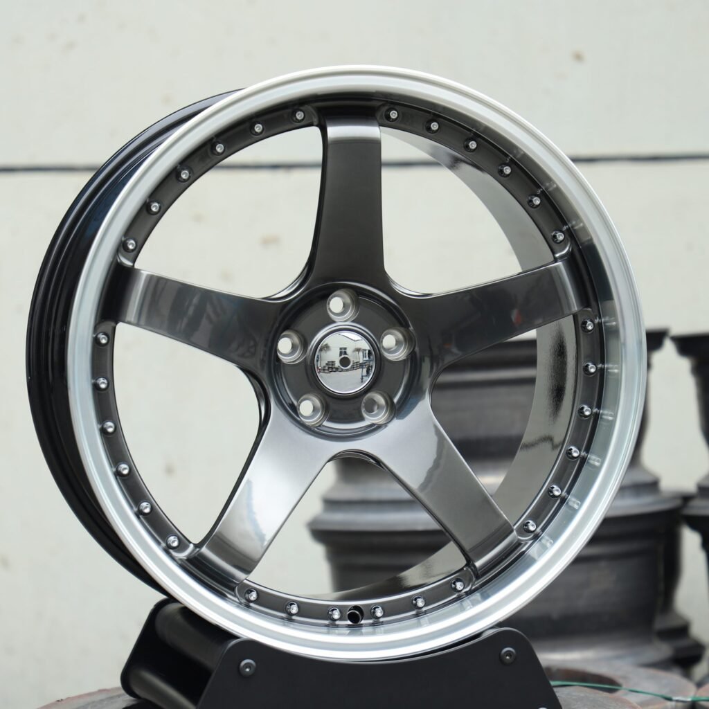 Rays Volk Racing TE37 Metallic Gray 6-Spoke Riveted Deep Lip Forged Wheels - BMW M3 / Nissan GT-R Fitment (5-Lug) view 2