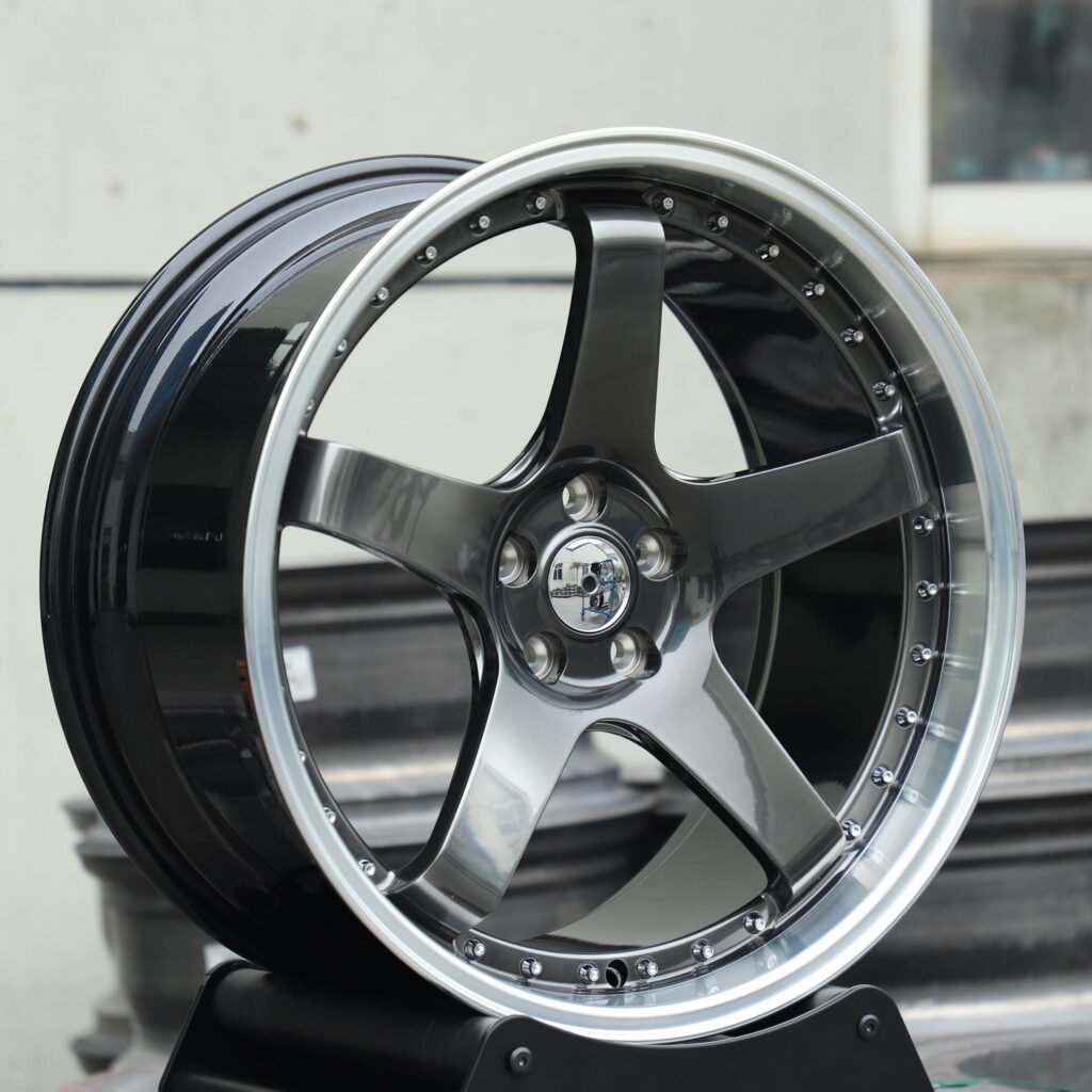 Rays Volk Racing TE37 Metallic Gray 6-Spoke Riveted Deep Lip Forged Wheels - BMW M3 / Nissan GT-R Fitment (5-Lug) view 3
