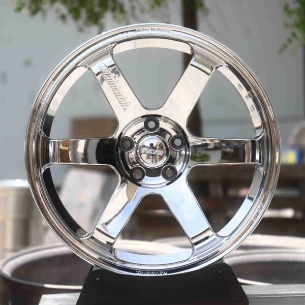 Rays Volk Racing TE37-Style Chrome Forged Wheels – Toyota GR86 / Subaru WRX, front view