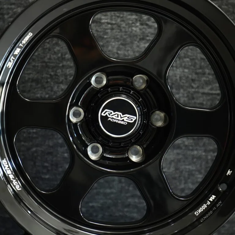 Toyota Tacoma wheels – Matte Black 6-Spoke (Rays Volk Racing TE37XT-Style), front view