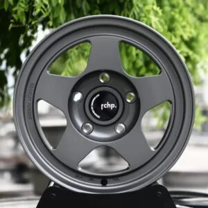 RCHP-Style Matte Gunmetal 5-Spoke Dish Off-Road Forged Wheels – Jeep Wrangler / Defender Fitment (5-Lug)