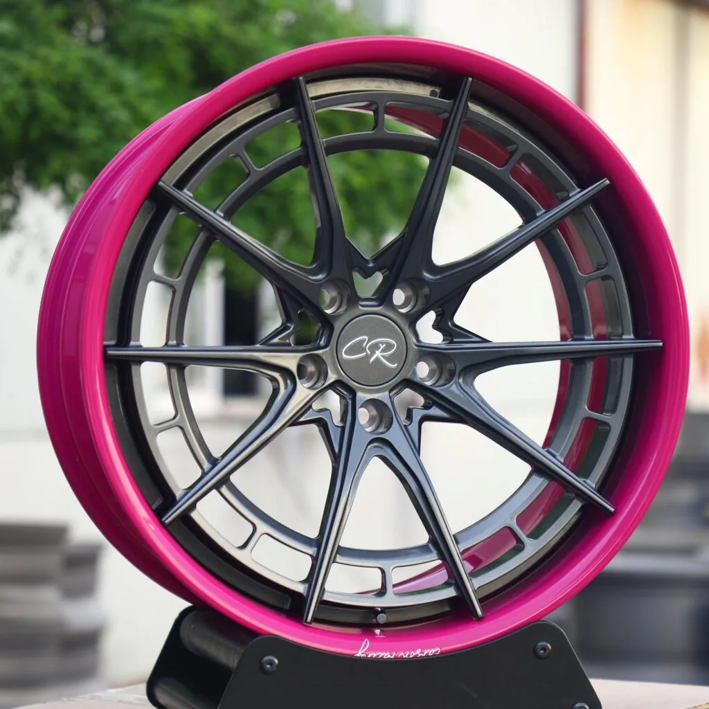 Red / Black 2-Piece Forged Wheels – Audi A6 / BMW 5 Series Fitment (5-Lug)