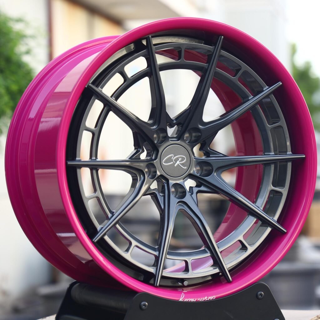 Red / Black 2-Piece Forged Wheels - Audi A6 / BMW 5 Series Fitment (5-Lug) view 2