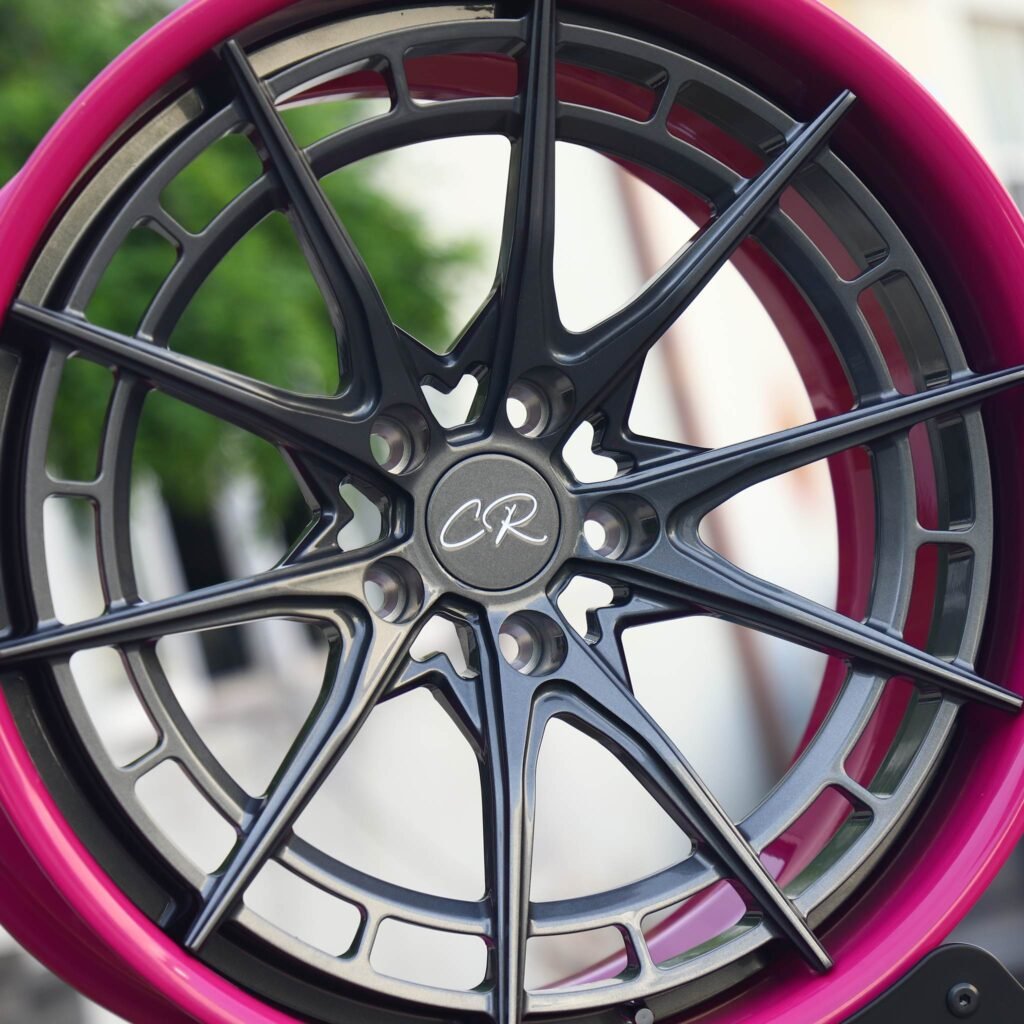 Red / Black 2-Piece Forged Wheels - Audi A6 / BMW 5 Series Fitment (5-Lug) view 4