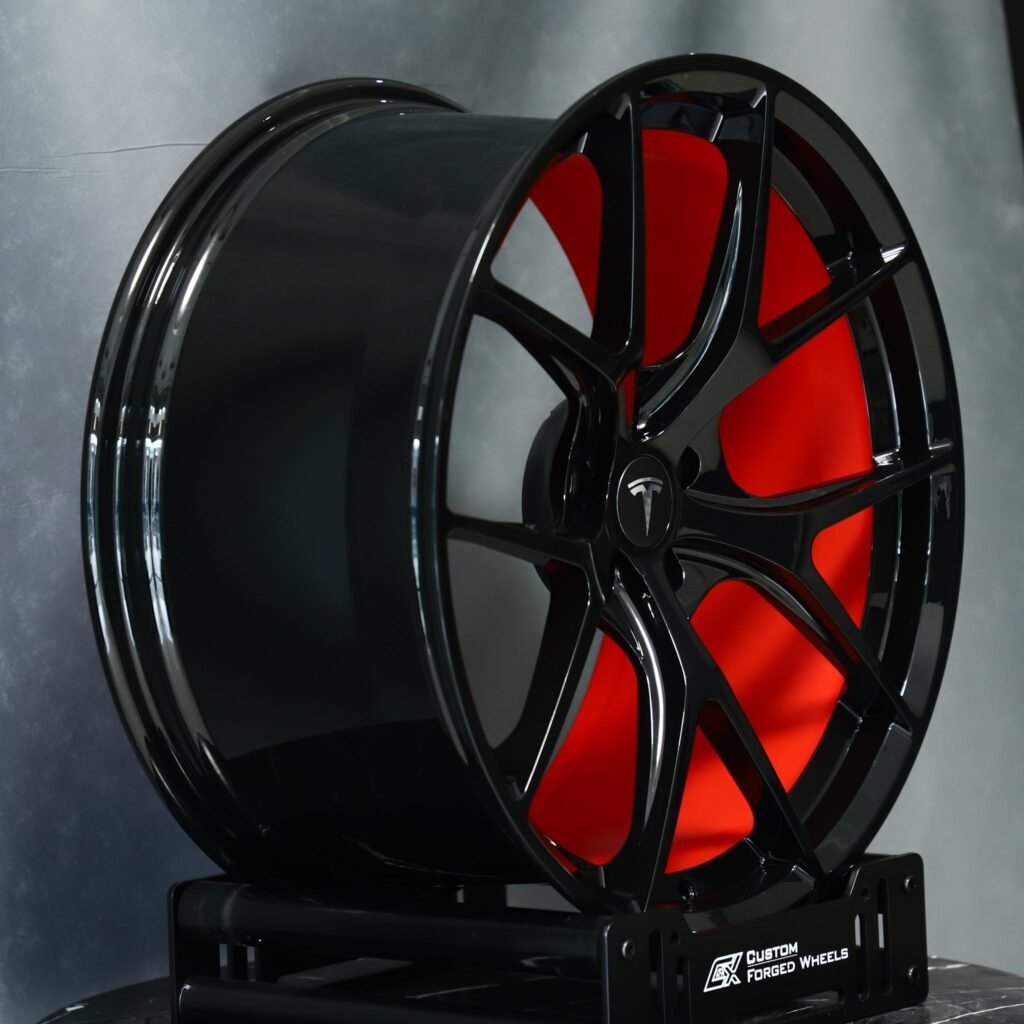 5x114.3 wheels – Red / Black Custom, side view