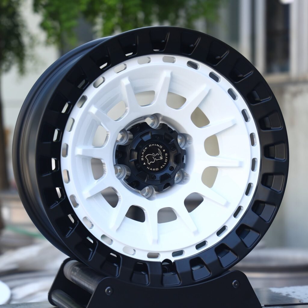 Toyota Tacoma wheels – Rhino Custom Finish Double Ring Lip, angled view