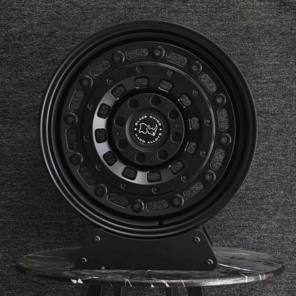 Toyota 4Runner wheels – Rhino Custom Finish Full-Face Deep Lip (Black Rhino-Style), front view