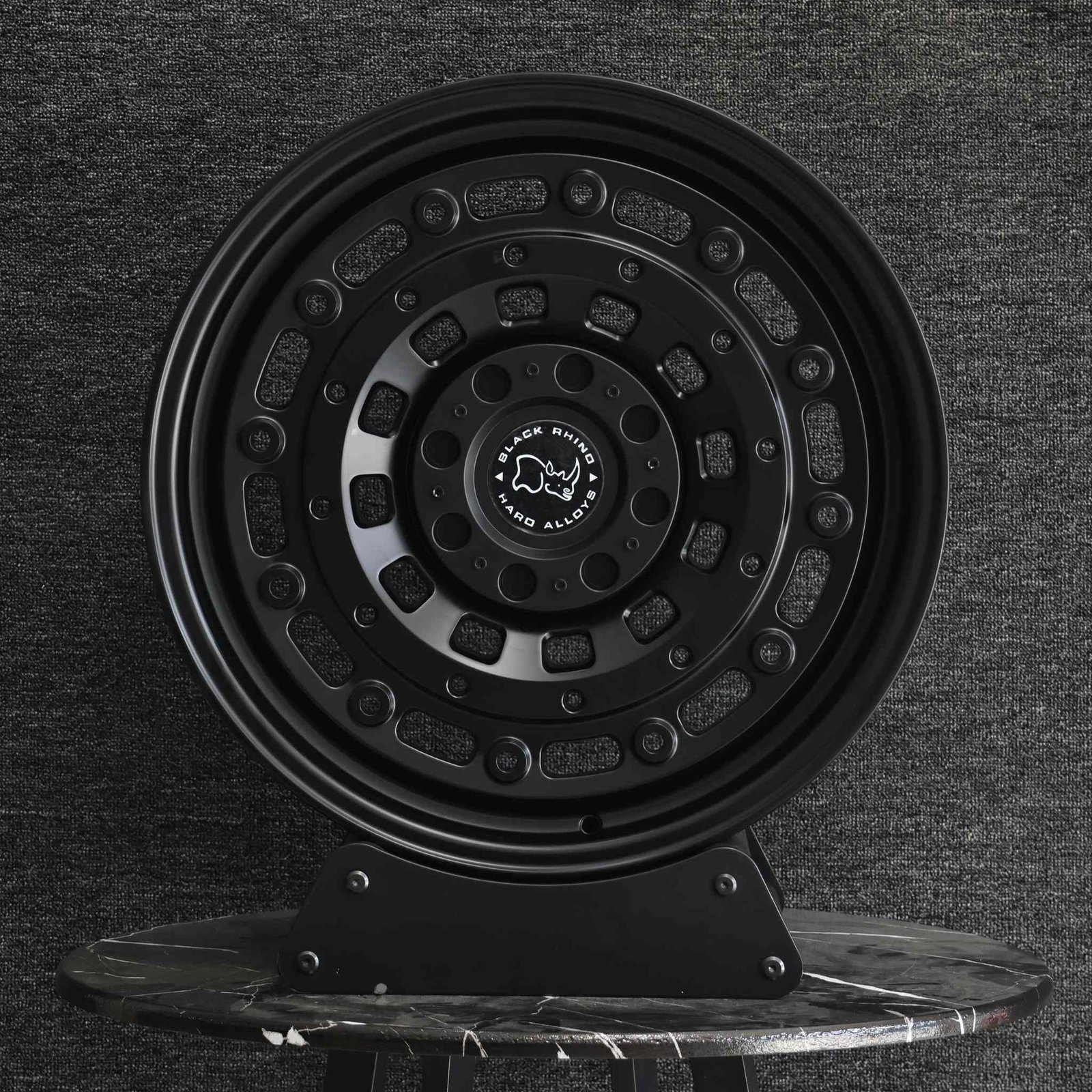 Toyota 4Runner wheels – Rhino Custom Finish Full-Face Deep Lip (Black Rhino-Style), front view