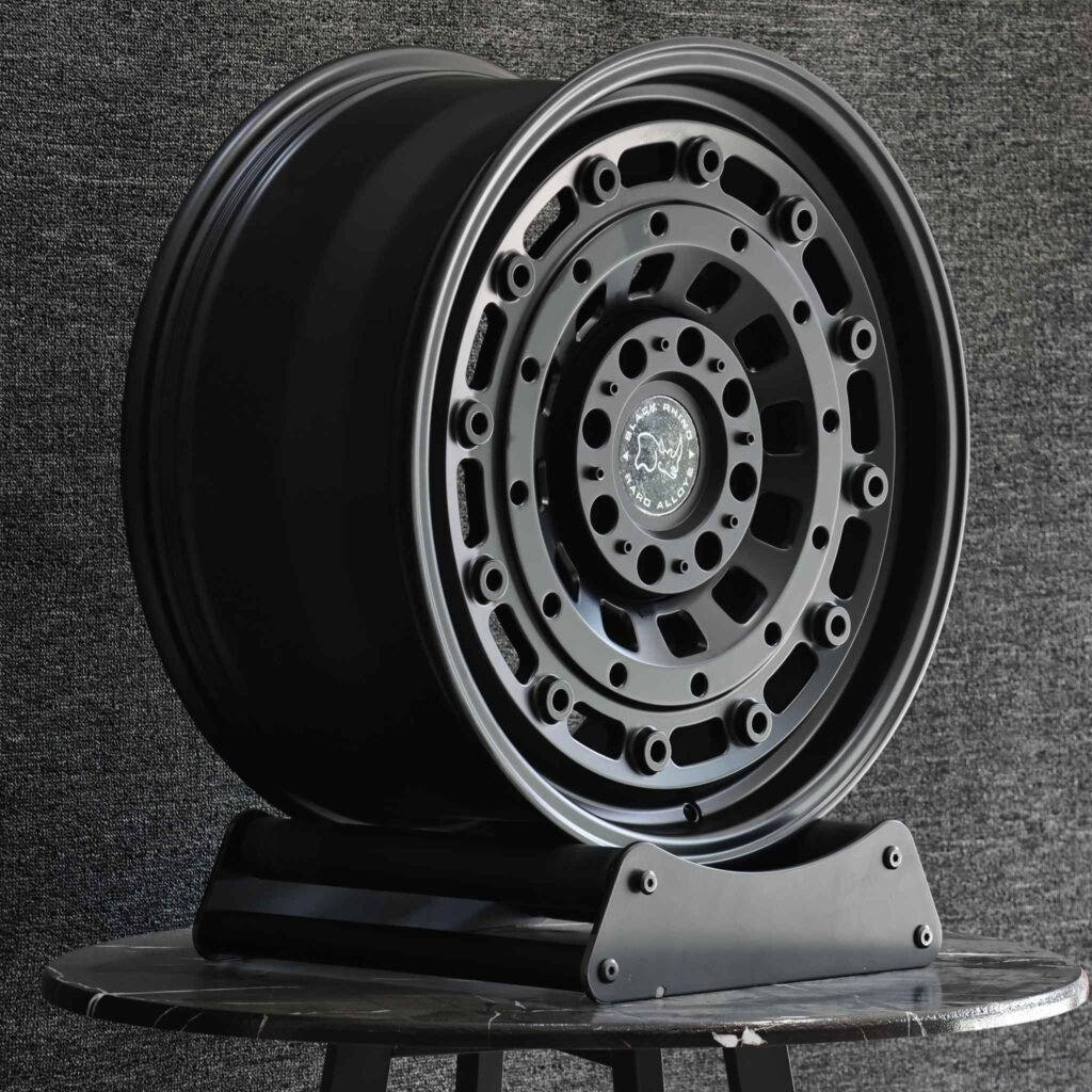 6x139.7 wheels – Rhino Custom Finish Full-Face Deep Lip (Black Rhino-Style), side view