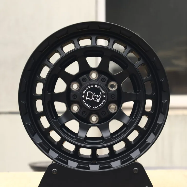 Toyota 4Runner wheels – Rhino Gloss Black Double Ring Lip, front view