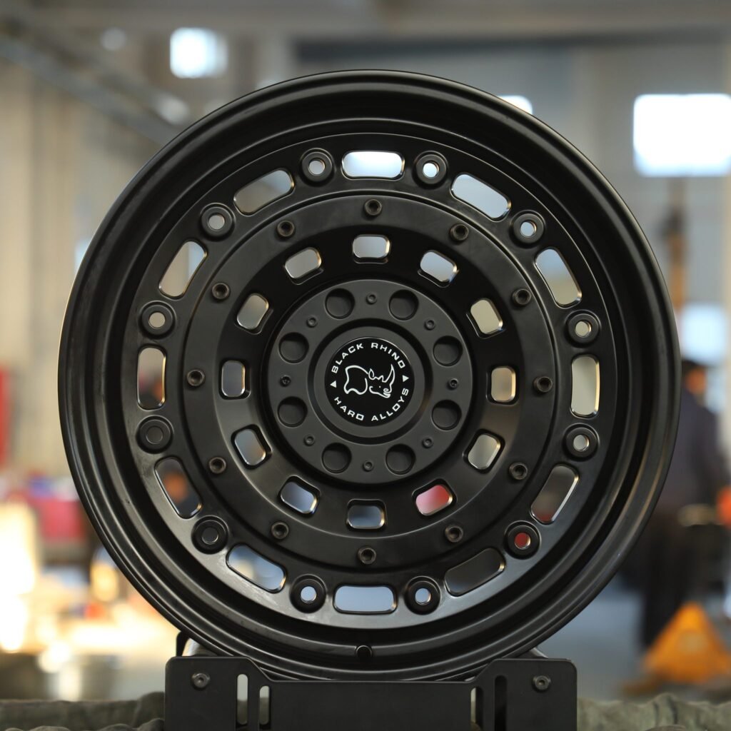 Audi A6 wheels – Rhino Gloss Black Full-Face Deep Lip (Black Rhino-Style), front view