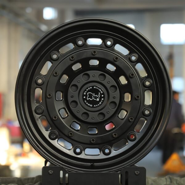 Audi A6 wheels – Rhino Gloss Black Full-Face Deep Lip (Black Rhino-Style), front view