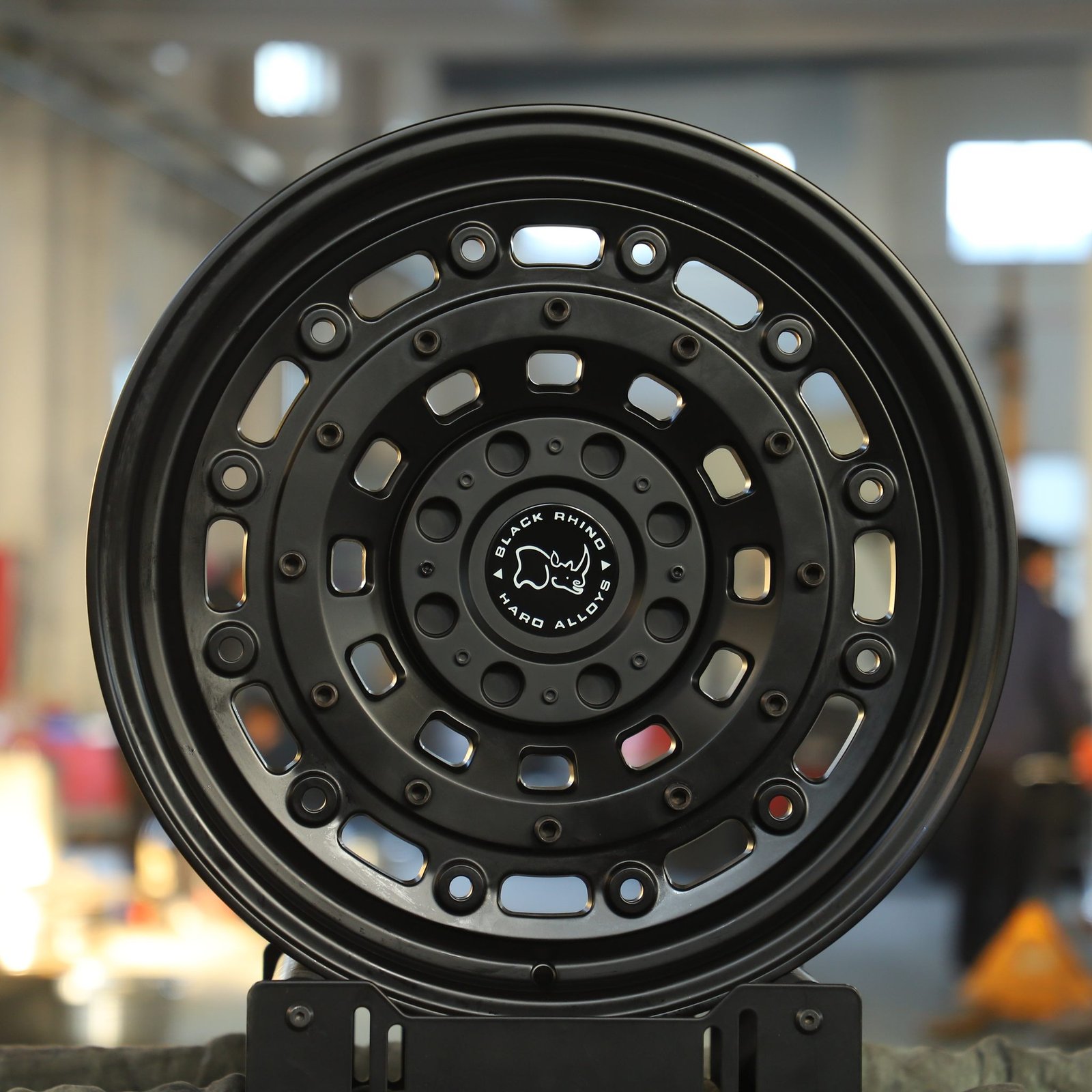 Audi A6 wheels – Rhino Gloss Black Full-Face Deep Lip (Black Rhino-Style), front view