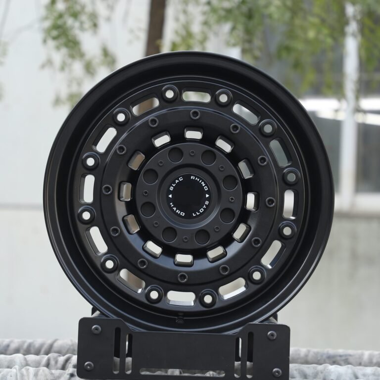 Toyota 4Runner wheels – Rhino Matte Black Custom, front view