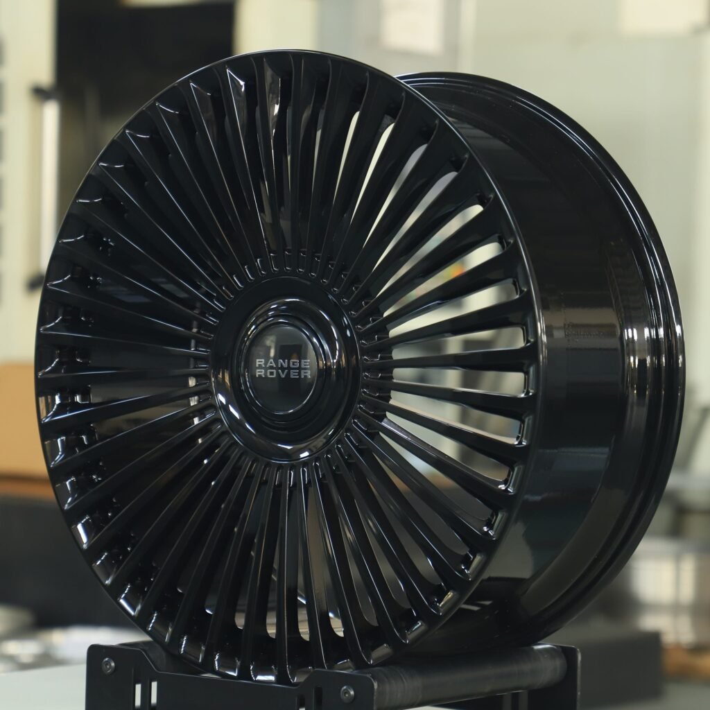 5x112 wheels – Gloss Black Multi-Spoke, side view