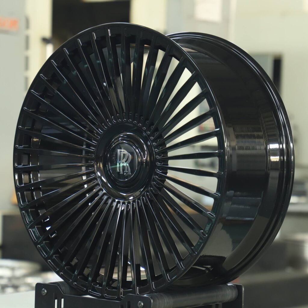 5x112 wheels – Gloss Black Multi-Spoke, side view