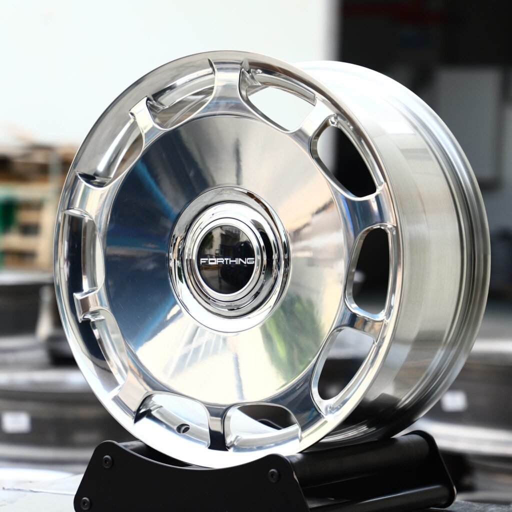 BMW M3 wheels – Rorthing Bright Silver Full-Face (Forthing OEM-Style), angled view