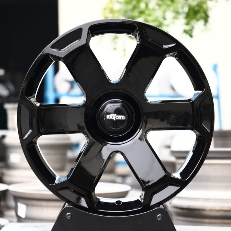 Volkswagen Golf GTI wheels – Gloss Black 6-Spoke (Rotiform SIX-Style), front view
