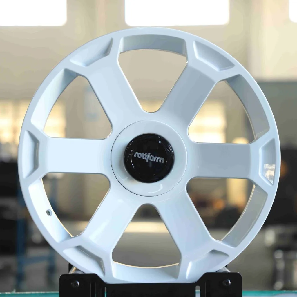 Volkswagen Golf GTI wheels – Gloss White 6-Spoke (Rotiform SIX-Style), front view