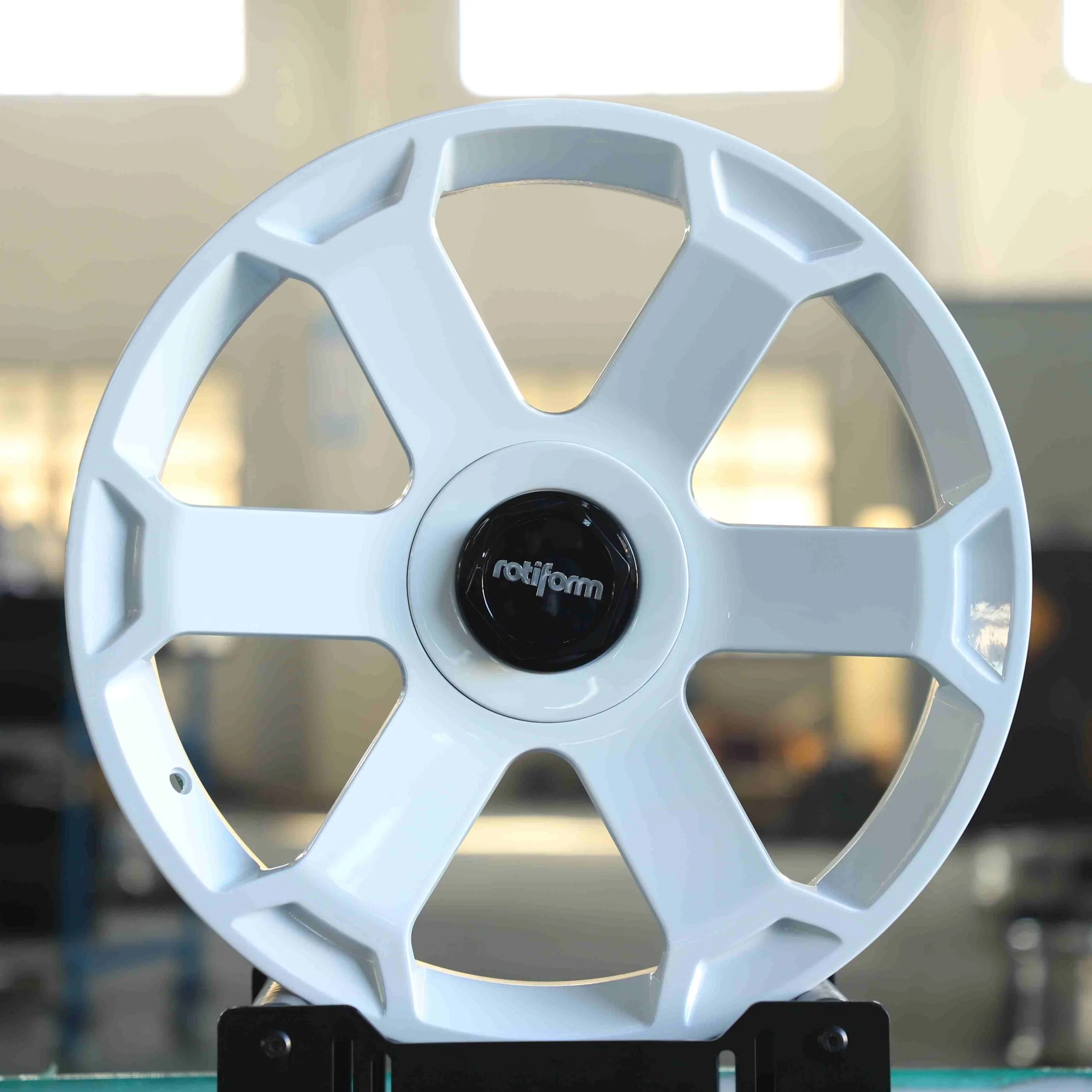 Volkswagen Golf GTI wheels – Gloss White 6-Spoke (Rotiform SIX-Style), front view