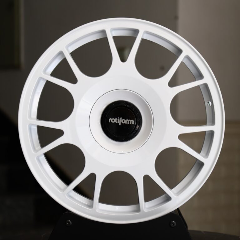 Volkswagen Golf GTI wheels – Rotiform Gloss White Custom, front view