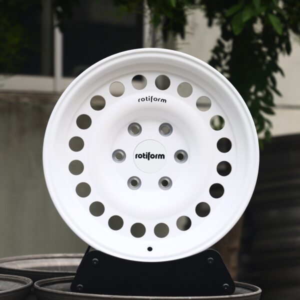Toyota Tacoma wheels – Rotiform Gloss White Full-Face Deep Lip, front view