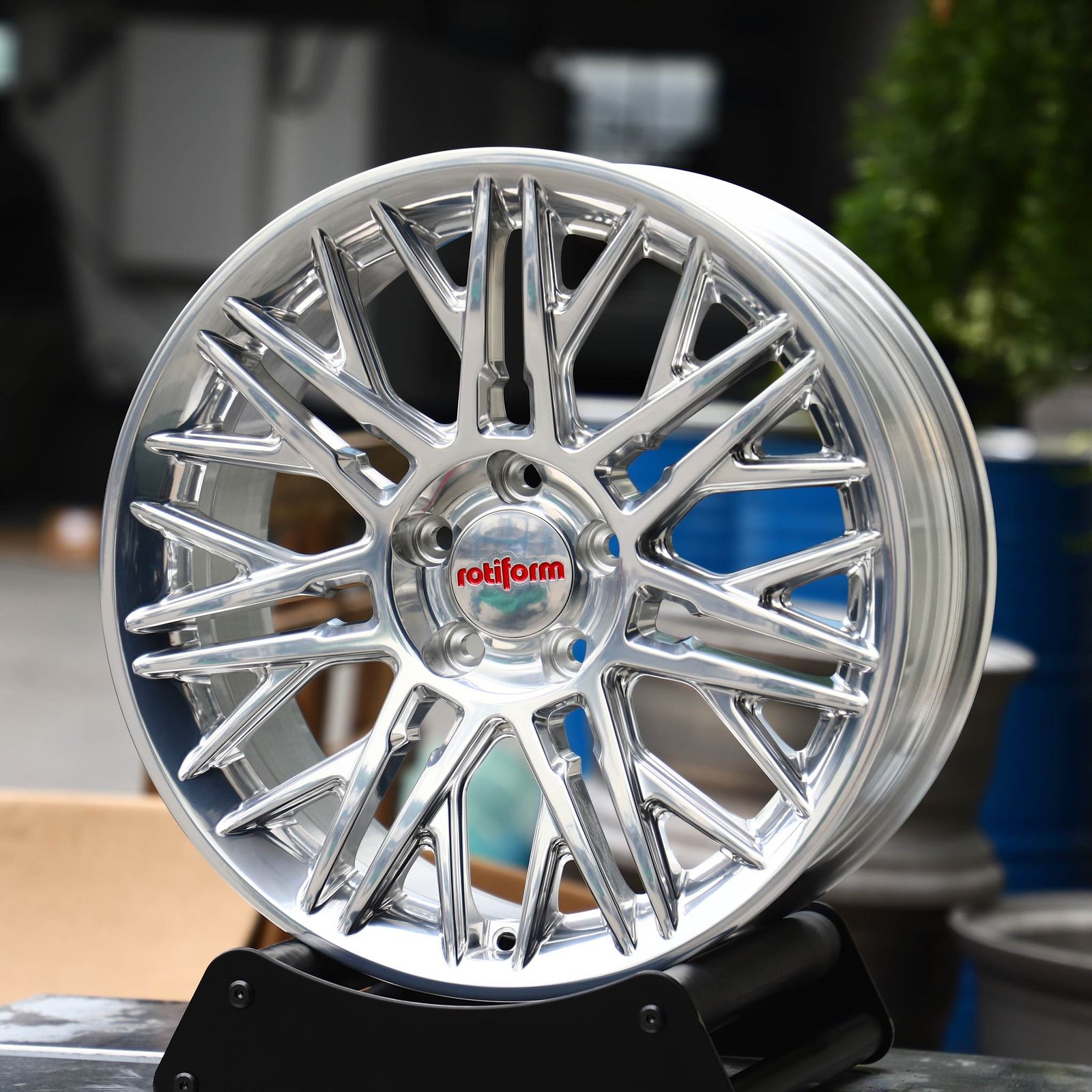 Toyota Tacoma wheels – Rotiform Silver 14 Y-Spoke, front view