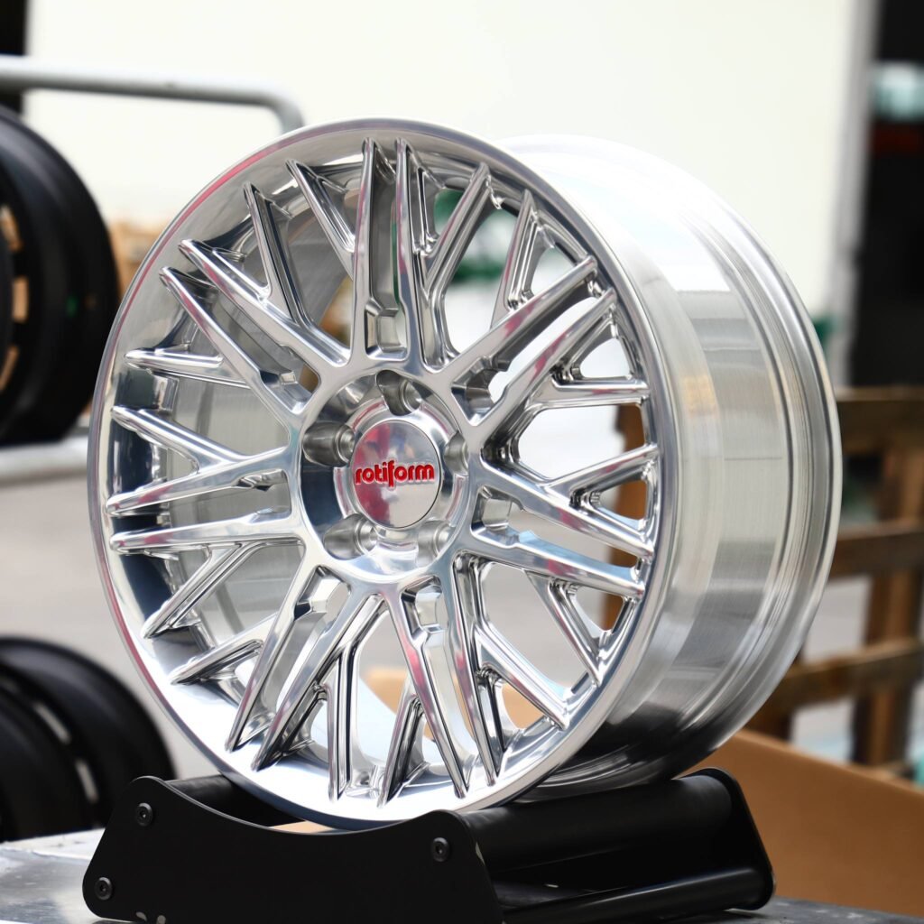 Toyota 4Runner wheels – Rotiform Silver 14 Y-Spoke, angled view