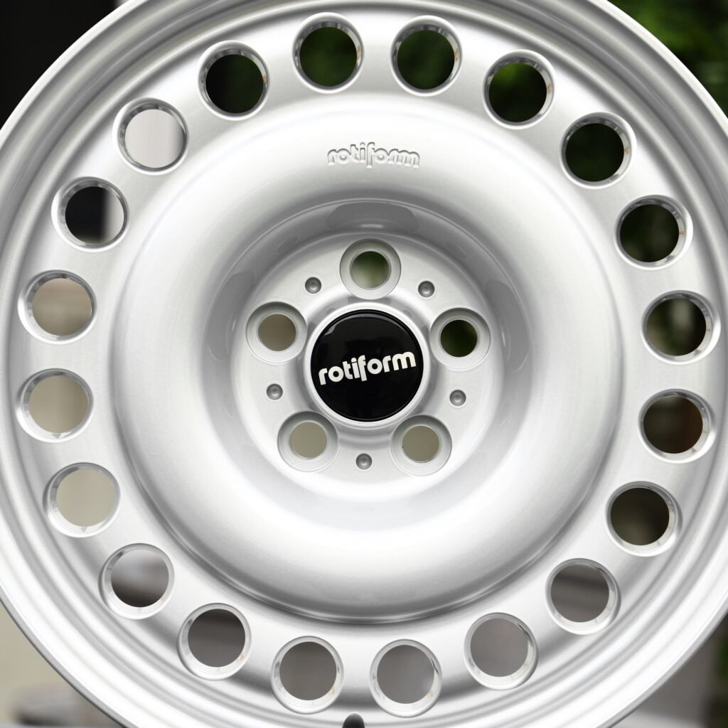 Toyota GR Supra wheels – Rotiform Silver / Bright Silver Full-Face, lip and barrel detail