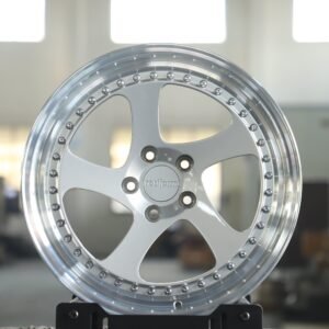 Rotiform Silver Faux 2-Piece 5-Spoke Deep Lip Forged Wheels – Volkswagen Golf GTI / Audi RS3 Fitment (5-Lug)
