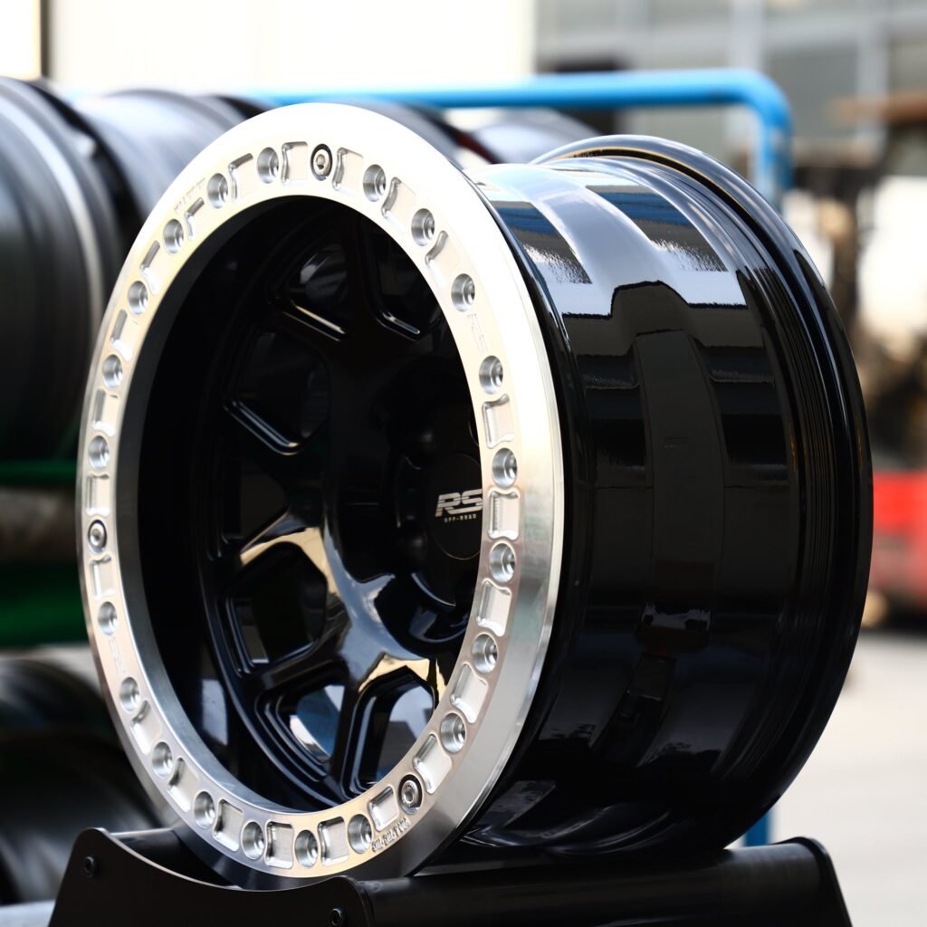 5x127 wheels – RS -Style Gloss Black 10-Spoke Polished Beadlock (RS Off-Road-Style), side view
