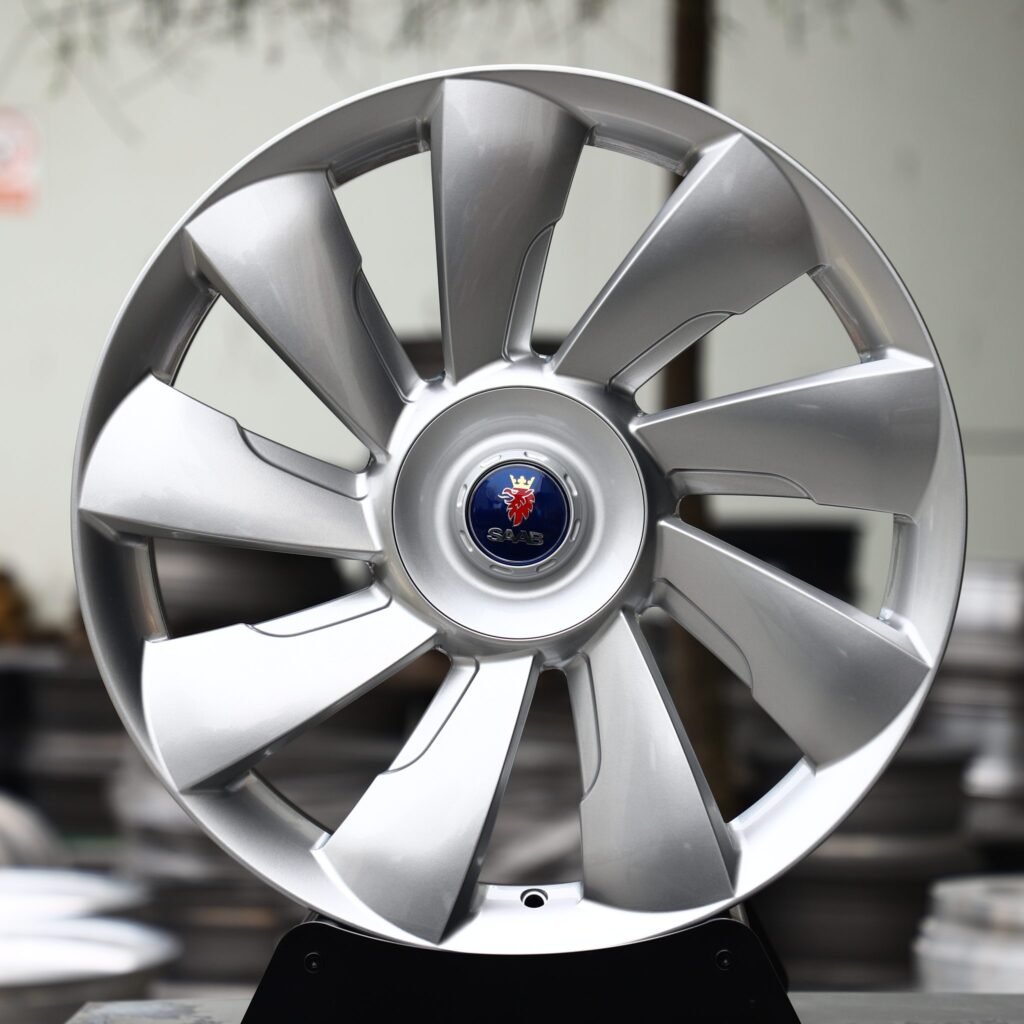 Saab 9-3 wheels – Hyper Silver Turbine 10-Spoke (Saab OEM-Style), front view