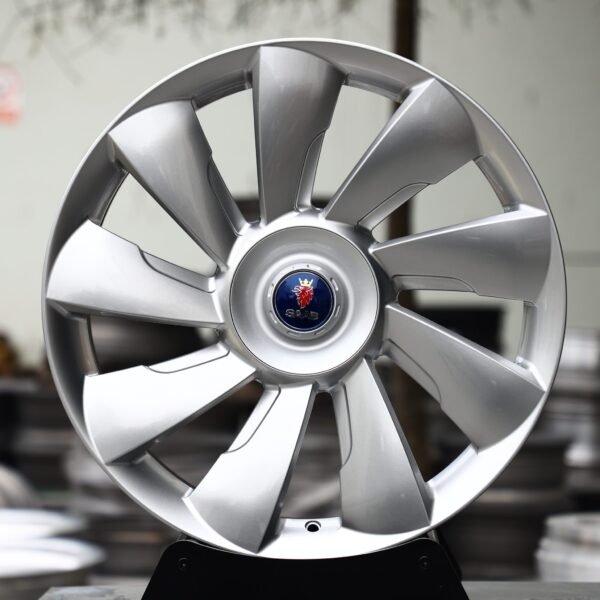 Saab 9-3 wheels – Hyper Silver Turbine 10-Spoke (Saab OEM-Style), front view