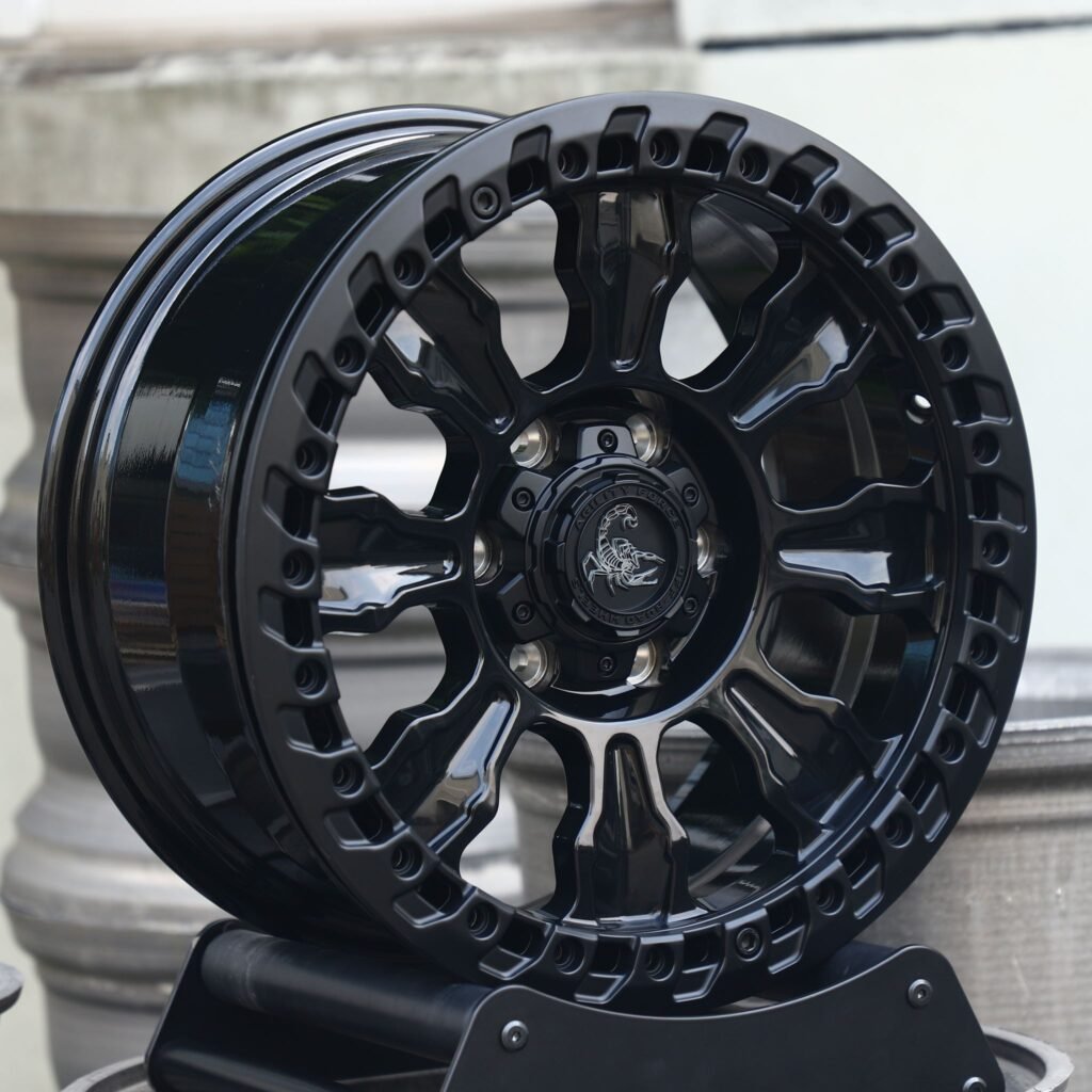 Toyota Tacoma wheels – Scorpion Custom Finish 8-Spoke, angled view