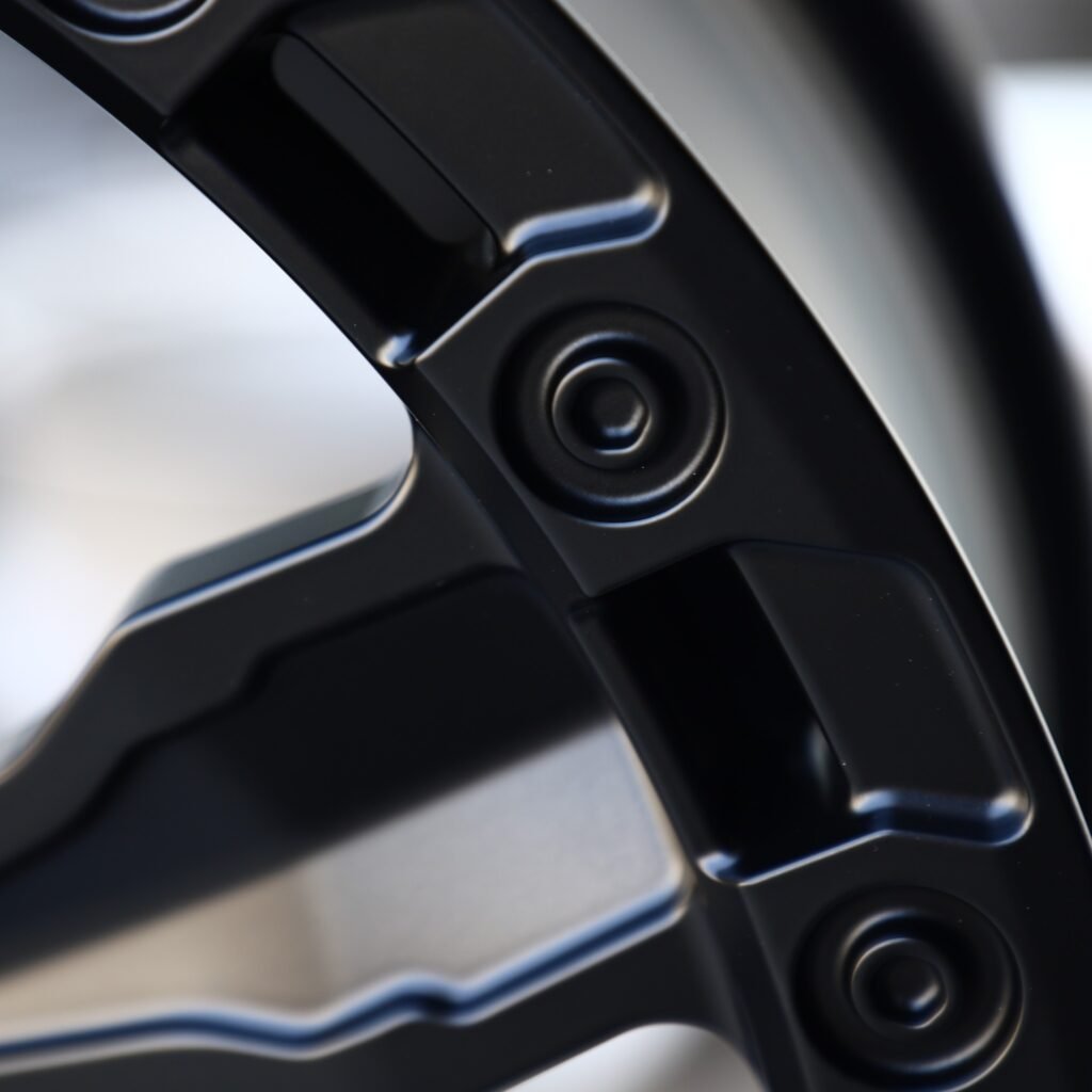 Toyota Tacoma wheels – Scorpion Gloss Black Multi-Spoke Beadlock Ring, angled view