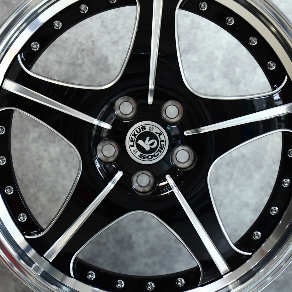 5x112 wheels – Silver 2-Piece 5-Star Spoke Deep Lip, side view