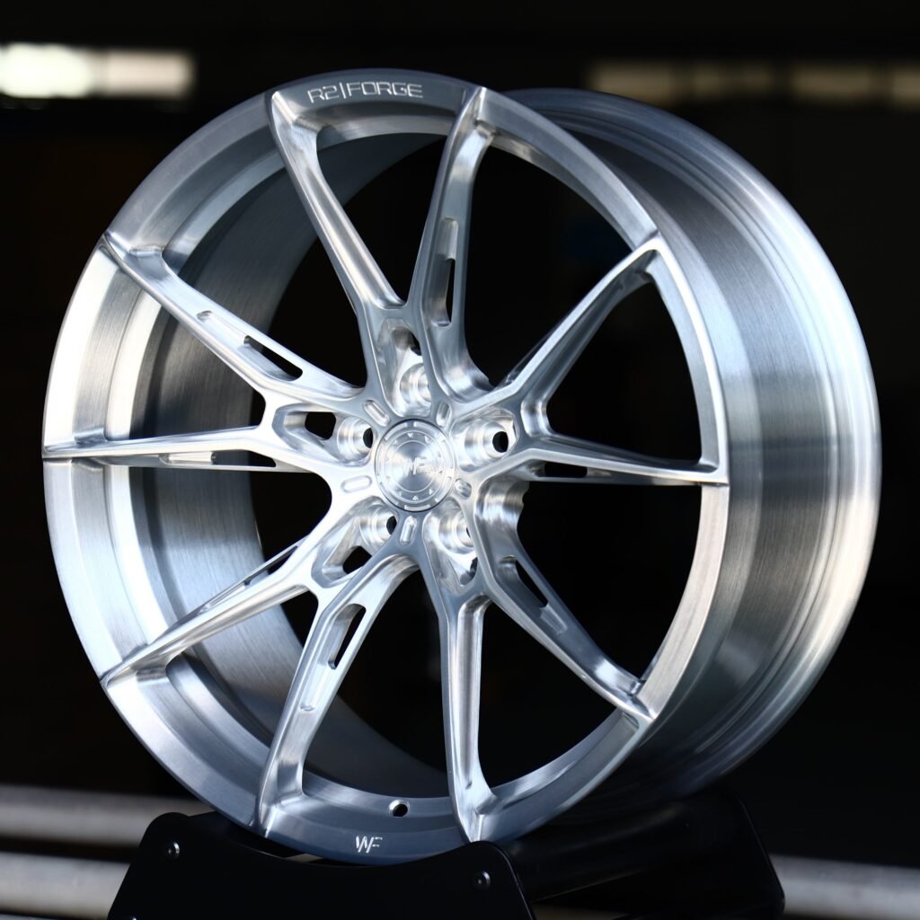 BMW M3 G80 wheels – Silver 5 Y-Spoke Side-Milled, angled view