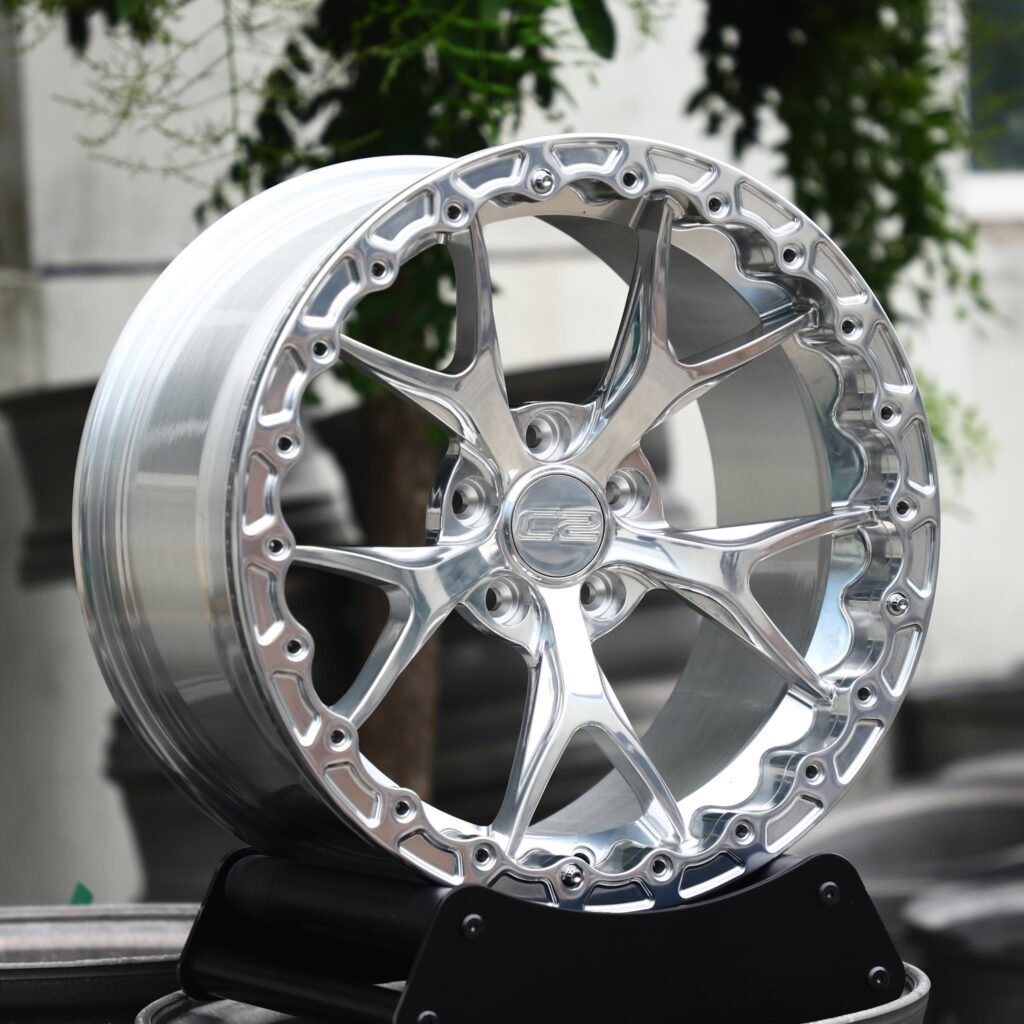 Toyota 4Runner wheels – Silver Custom Racing, angled view