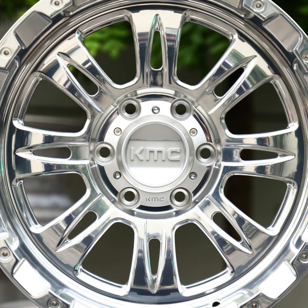 6x139.7 wheels – Silver Deep Lip Exposed Bolt Detail Beadlock (KMC-Style), side view